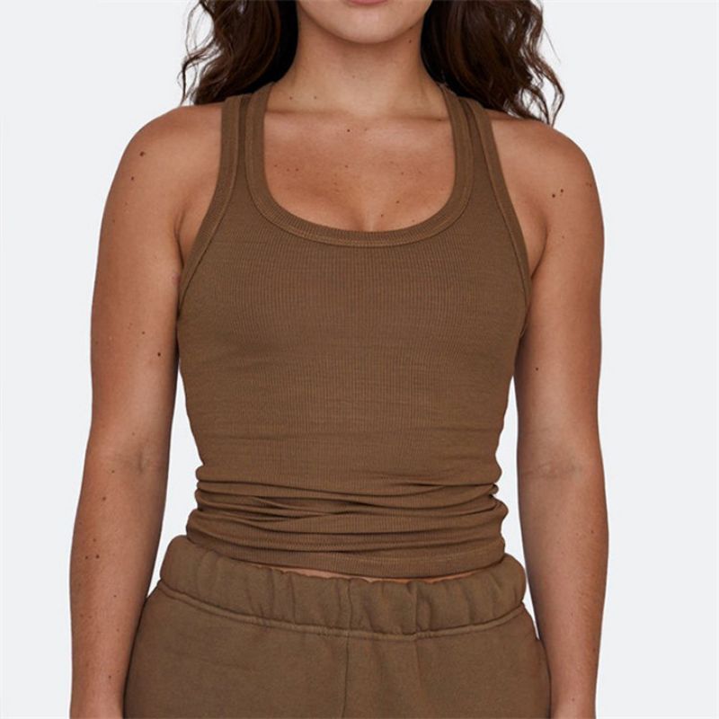 Customizable Design Sports Bras , Sleeveless Ribbed Women's Tank Tops , Custom Fitness Clothing Suppliers - 图片 5
