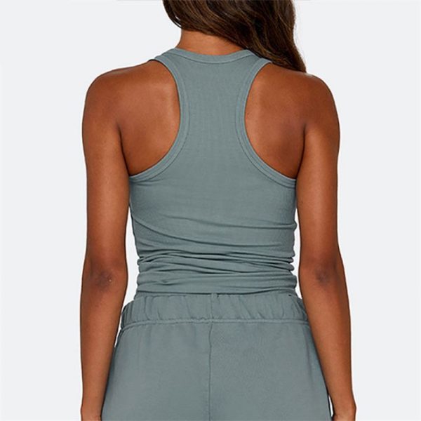 Customizable Design Sports Bras , Sleeveless Ribbed Women's Tank Tops , Custom Fitness Clothing Suppliers - 图片 4