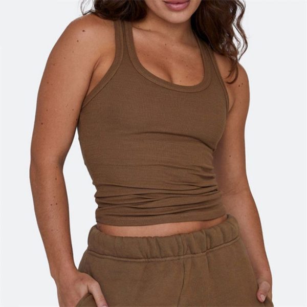 Customizable Design Sports Bras , Sleeveless Ribbed Women's Tank Tops , Custom Fitness Clothing Suppliers - 图片 2