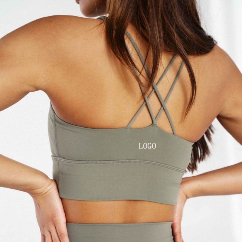 Custom Yoga Wear - Quality Women's Longline Sports Bras | Nude Feel, Strappy Design - 图片 3
