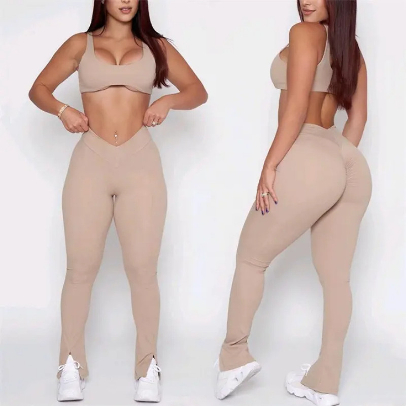 Custom Athletic Apparel | V-Back Sports Bra Butt Lifting Leggings for Women