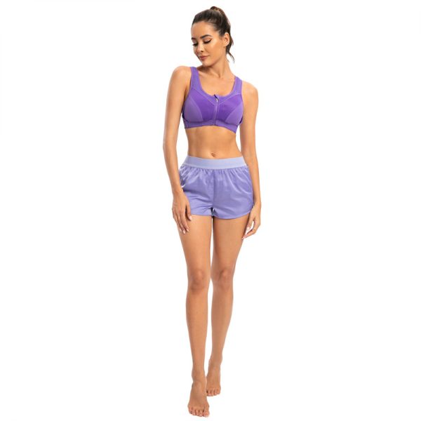 Yoga Apparel Supplier | Solid Yoga Pants Lightweight Supplier | Custom Hollow Back Yoga Bra With Zipper - 图片 3