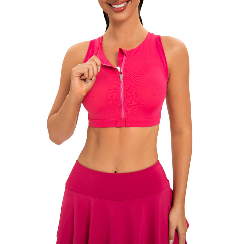 Fitness Apparel Manufacturer | Custom Solid Tennis Skirts With Pocket | Zipper Yoga Bra Factory - 图片 3
