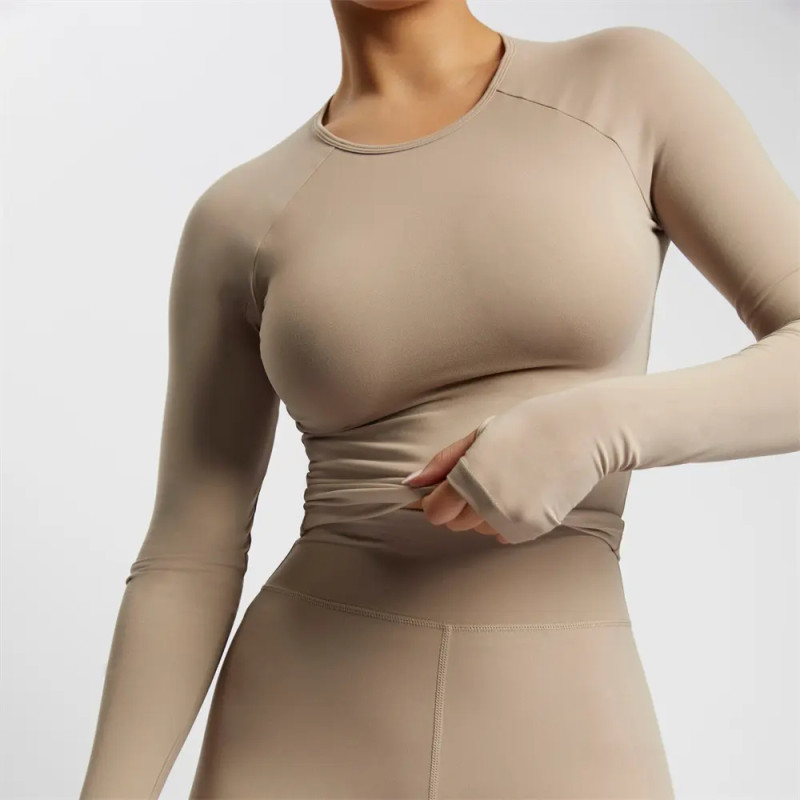 Custom Gym Fitness Set Manufacturer | Biker Shorts Sets Factory | Long Sleeve Crop Top Wear Supplier - 图片 2