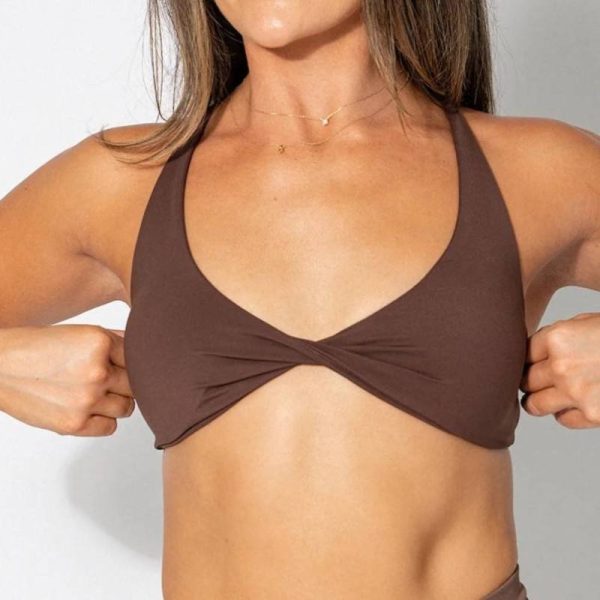 Custom Yoga Bra | designer Nylon Spandex Fitness Yoga Wear Front Twist Sports Bra for Women Manufacturer - 图片 4