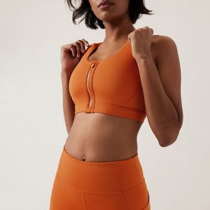Custom Activewear Yoga Bra | Custom Racerback Yoga Bra Workout Tops Activewear Removable Pads Zip Front Sports Bra Manufacturer