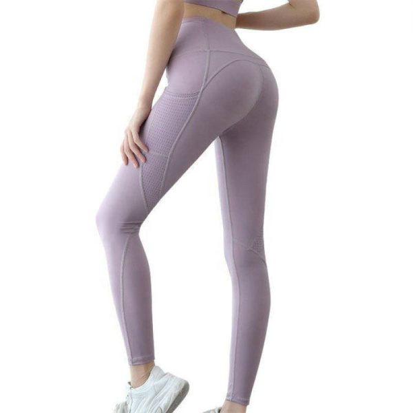 Recycled Workout Pants Manufacturer | Gym Workout Quick Drying Fitness Tights Women Yoga Pants With Mesh Pocket - 图片 2