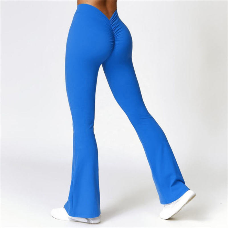 V Back Scrunch Butt Flared Leggings Manufacturer | High Waisted BootyYoga Pants factory - 图片 4