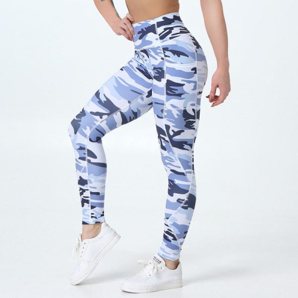 Polyester High Waisted Printed Leggings with Pocket Manufacturer | Custom Leggins High Waist Accept Customize Size Yoga Pants factory - 图片 2