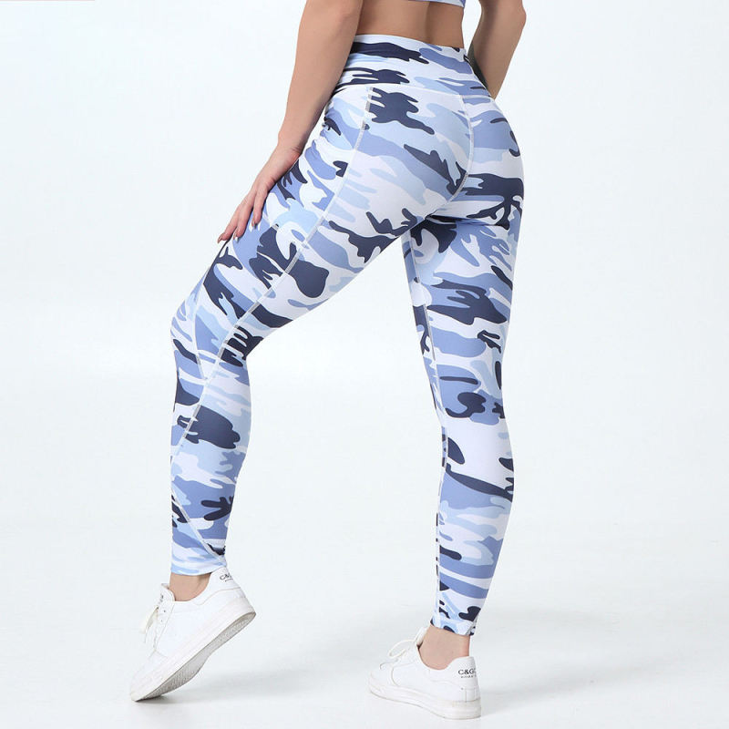 Polyester High Waisted Printed Leggings with Pocket Manufacturer | Custom Leggins High Waist Accept Customize Size Yoga Pants factory - 图片 4