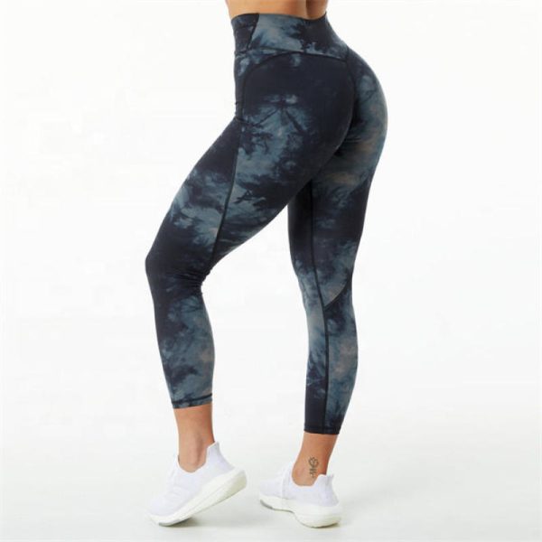 Athletic V waist Gym Workout Leggings Manufacturer | Custom 7/8 Peach Butt Workout Yoga Pants factory - 图片 2