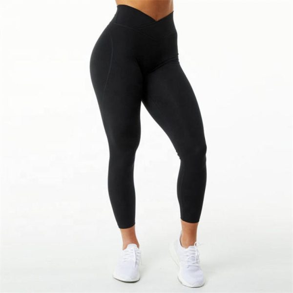 Athletic V waist Gym Workout Leggings Manufacturer | Custom 7/8 Peach Butt Workout Yoga Pants factory - 图片 5