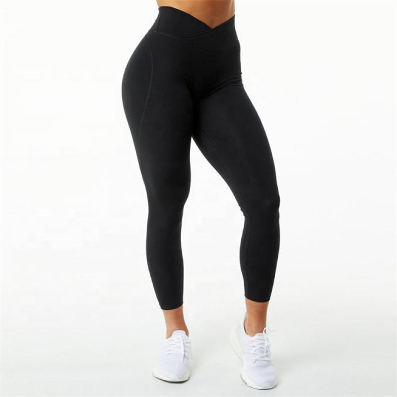 Athletic V waist Gym Workout Leggings Manufacturer | Custom 7/8 Peach Butt Workout Yoga Pants factory - 图片 5