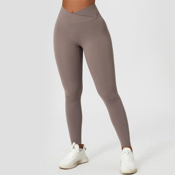V Cross Waist Crossover Yoga Leggings Manufacturer | Custom Activewear Sports Buttery Soft Tummy Control Leggings Yoga Pants factory