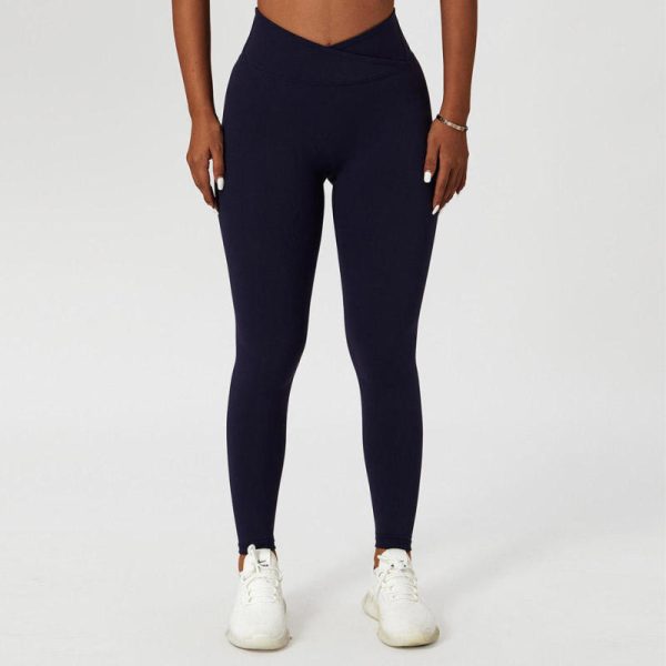 V Cross Waist Crossover Yoga Leggings Manufacturer | Custom Activewear Sports Buttery Soft Tummy Control Leggings Yoga Pants factory - 图片 5