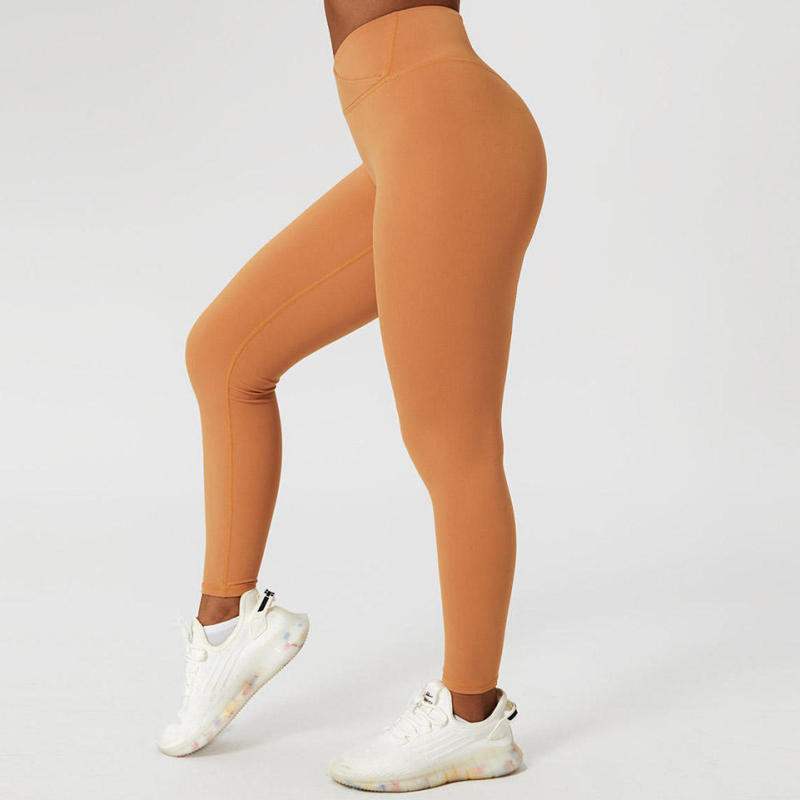 V Cross Waist Crossover Yoga Leggings Manufacturer | Custom Activewear Sports Buttery Soft Tummy Control Leggings Yoga Pants factory - 图片 2