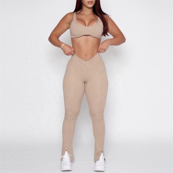 High Waist Two Pieces Sets Manufacturer | High Waist Scrunch Super Soft Leggings sets Factory Supplier - 图片 5