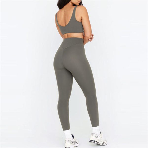 Spandex Active Wear Set Manufacturer | 2 Piece Cross Waist Leggings Gym Sets Buttery Soft Factory Supplier - 图片 5