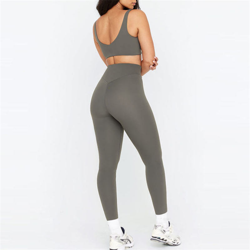 Spandex Active Wear Set Manufacturer | 2 Piece Cross Waist Leggings Gym Sets Buttery Soft Factory Supplier - 图片 5