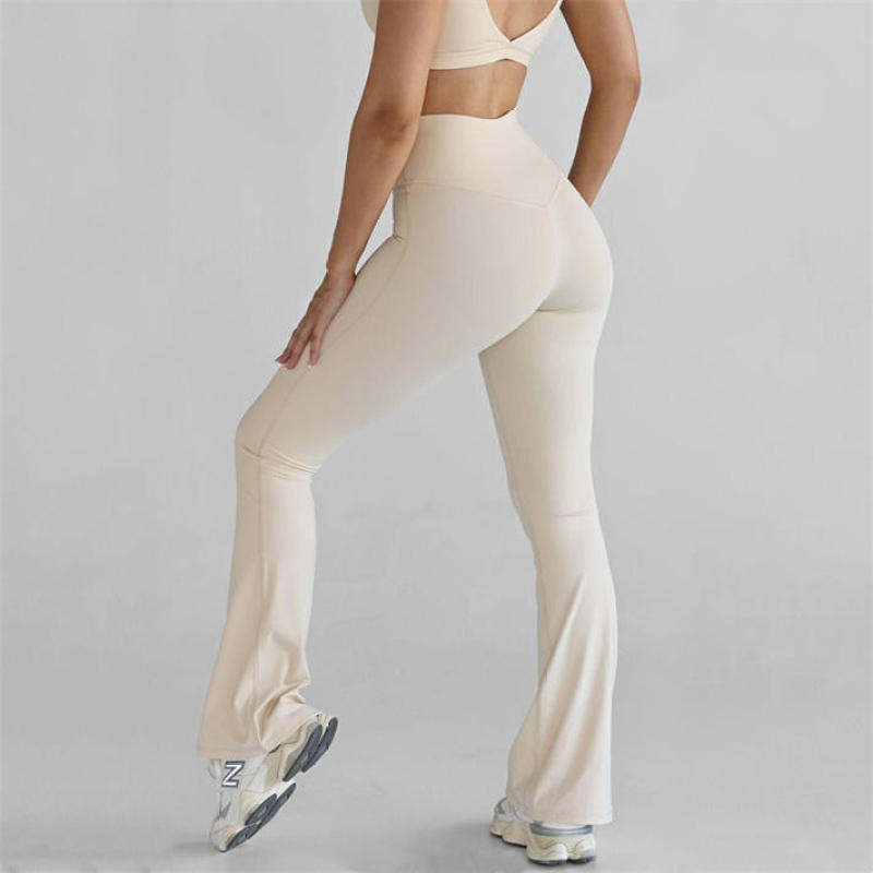 V Neck Sports Bra Activewear Set Manufacturer | 2 Piece Fitness Wear Yoga Flared Leggings Set women Factory Supplier - 图片 3