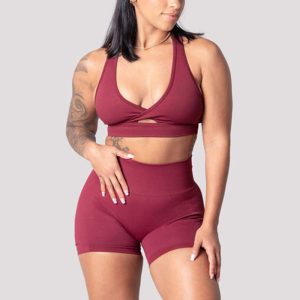Racerback Sports Bra Exercise Shorts Set Manufacturer | 2 Piece Racerback Sports Bra Exercise Shorts Set Factory