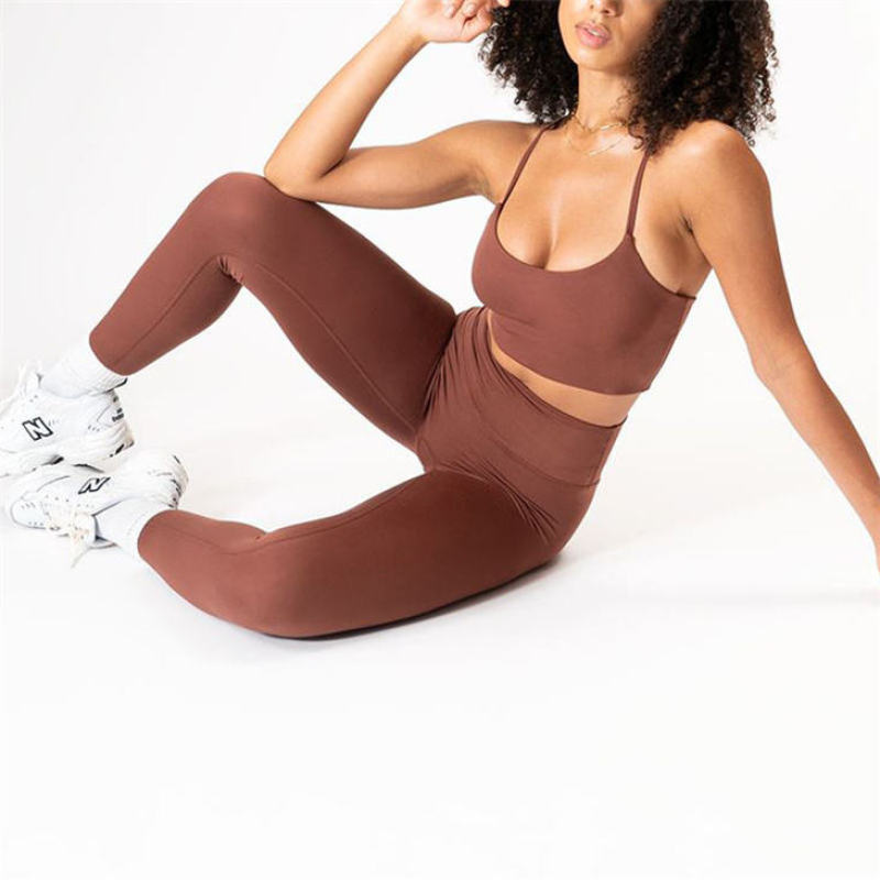 Strappy Sports Bra High Waist Legging Manufacturer | 2 Pieces Activewear Sets Custom Sports Sets Manufacturer - 图片 4