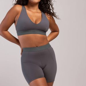High-Waisted Biker Shorts Set Manufacturer | Custom Women'S V Neck Cross Back Sports Bra Sets Factory