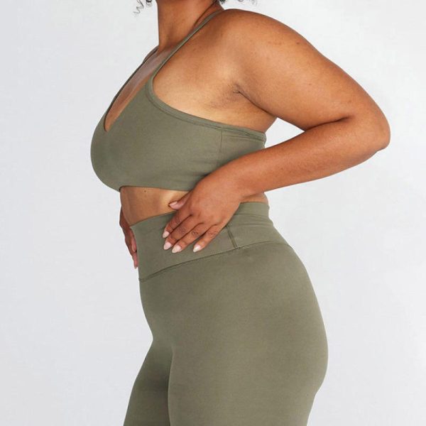 S-5XL 2 Piece Yoga Set Manufacturer | Custom Active Wear Solid Color Sports Bra Factory - 图片 4