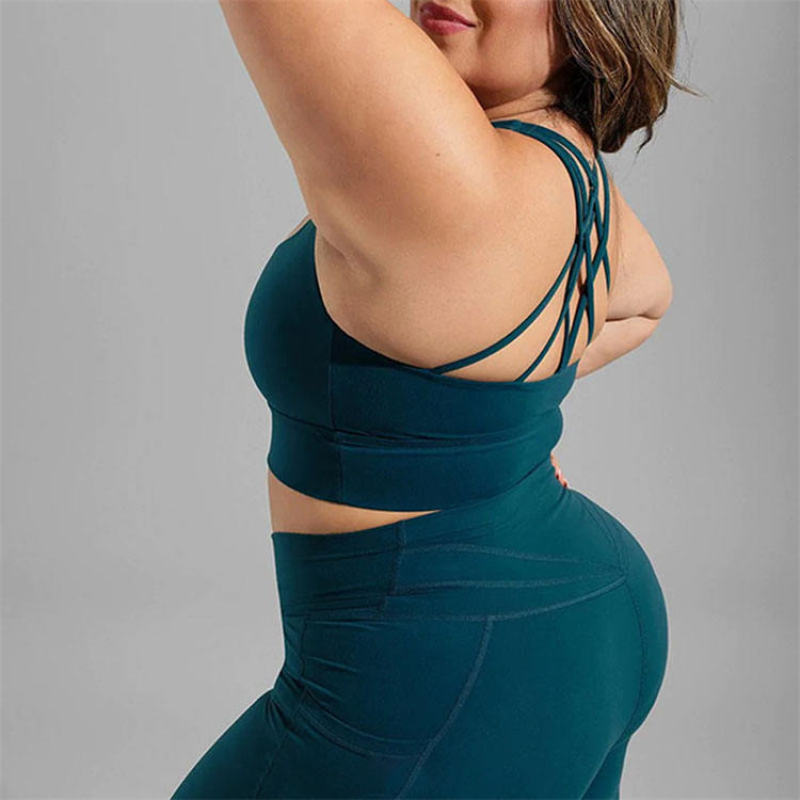 Plus Size Workout Clothing Sets Manufacturer | Breathable Yoga Wear 5Xl 2 Pieces Bra V Shape Legging Set Factory - 图片 4