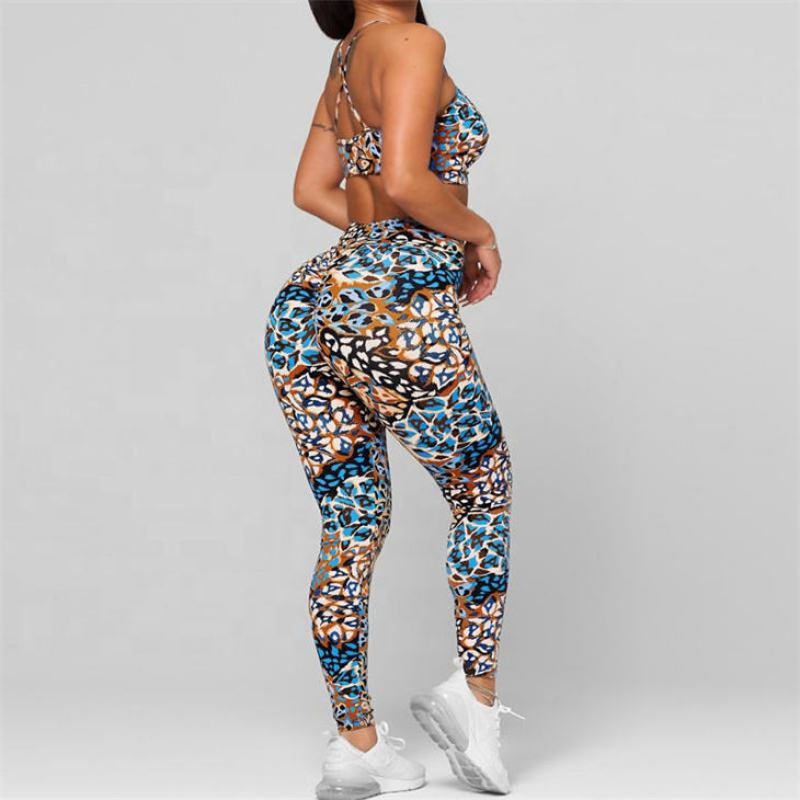 Floral Printed Yoga Pants Manufacturer | Scrunch Butt V Waist Fitness Leggings factory - 图片 4