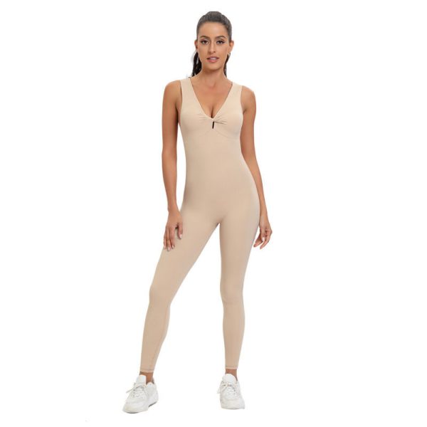 Workout Gym Yoga backless Jumpsuit Manufacturer | Sleeveless Fitness One Piece Exercise Jumpsuits Factory - 图片 4