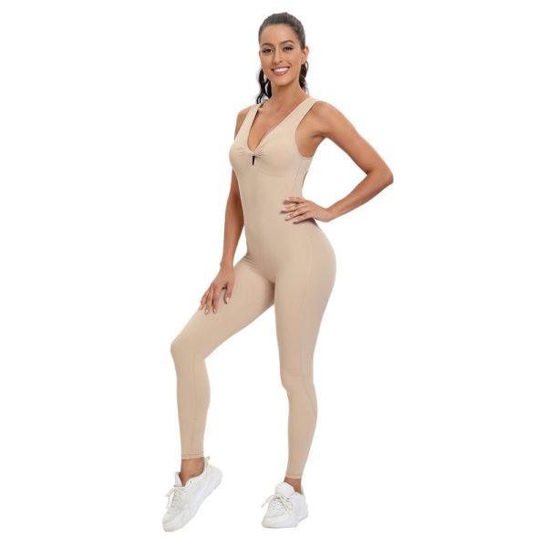Workout Gym Yoga backless Jumpsuit Manufacturer | Sleeveless Fitness One Piece Exercise Jumpsuits Factory - 图片 3