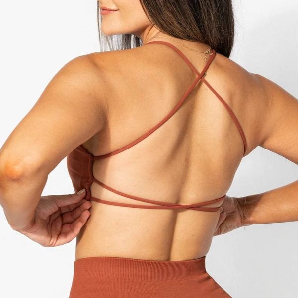 Custom Backless Sports Bra Manufacturer | Custom Removable Padded Crop Top Yoga sports bra Manufacturer