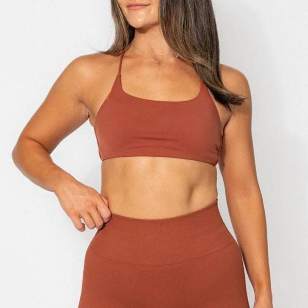 Custom Backless Sports Bra Manufacturer | Custom Removable Padded Crop Top Yoga sports bra Manufacturer - 图片 5