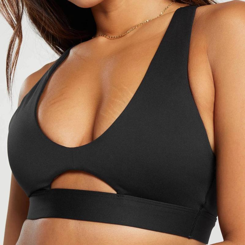 Front Hollow Out Rear Sports Bra Manufacturer | Shoulder Strap Fitness Deep V Yoga Running sports bra Manufacturer - 图片 3