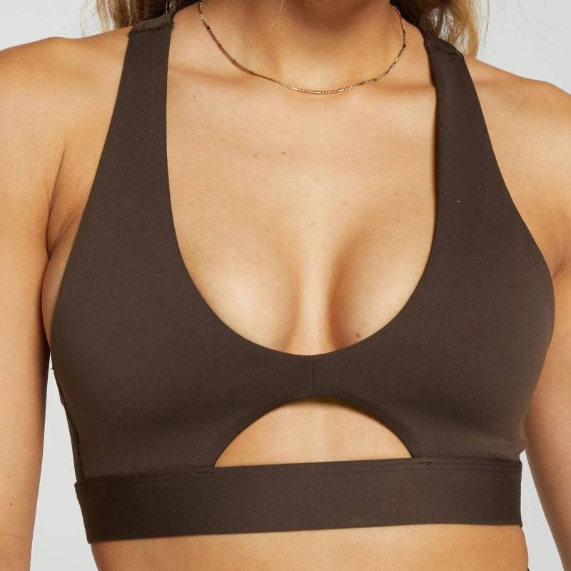 Front Hollow Out Rear Sports Bra Manufacturer | Shoulder Strap Fitness Deep V Yoga Running sports bra Manufacturer - 图片 4