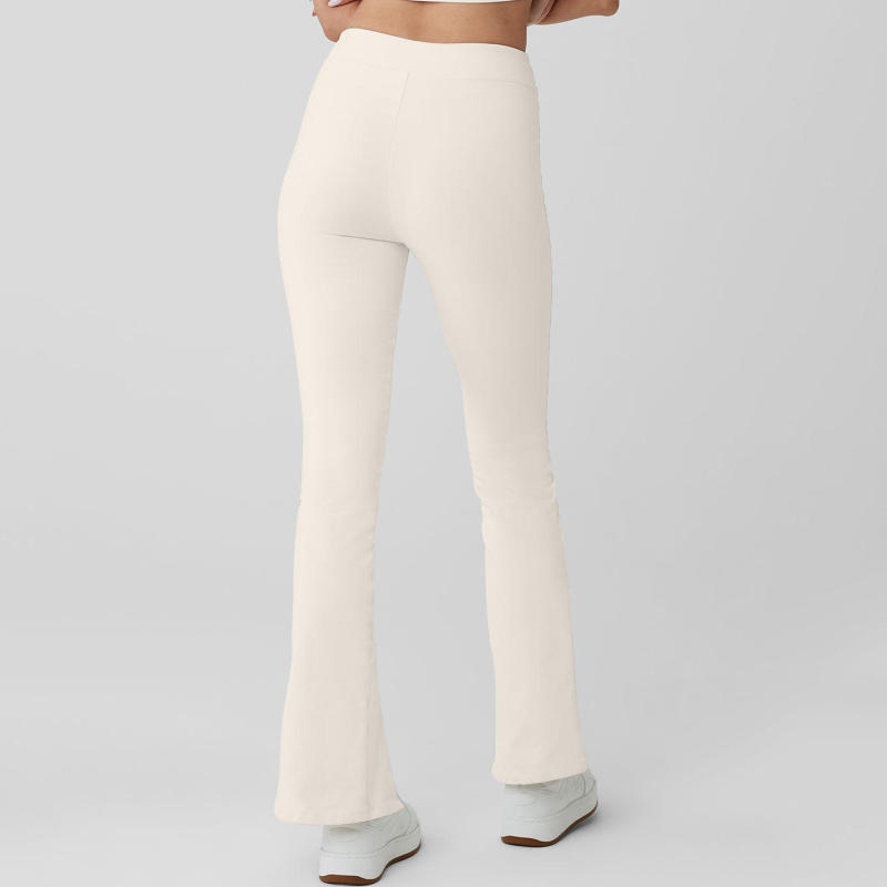 Front Split Flare Leg Workout Yoga Pants Manufacturer | Women's Crossover High Waisted Leggings factory - 图片 2