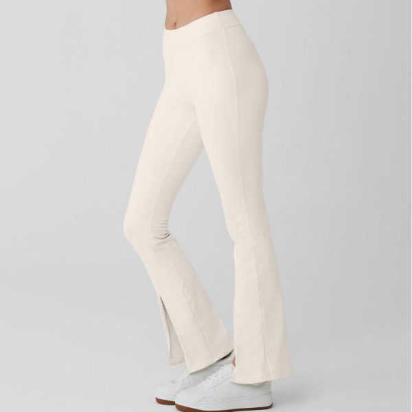 Front Split Flare Leg Workout Yoga Pants Manufacturer | Women's Crossover High Waisted Leggings factory - 图片 3