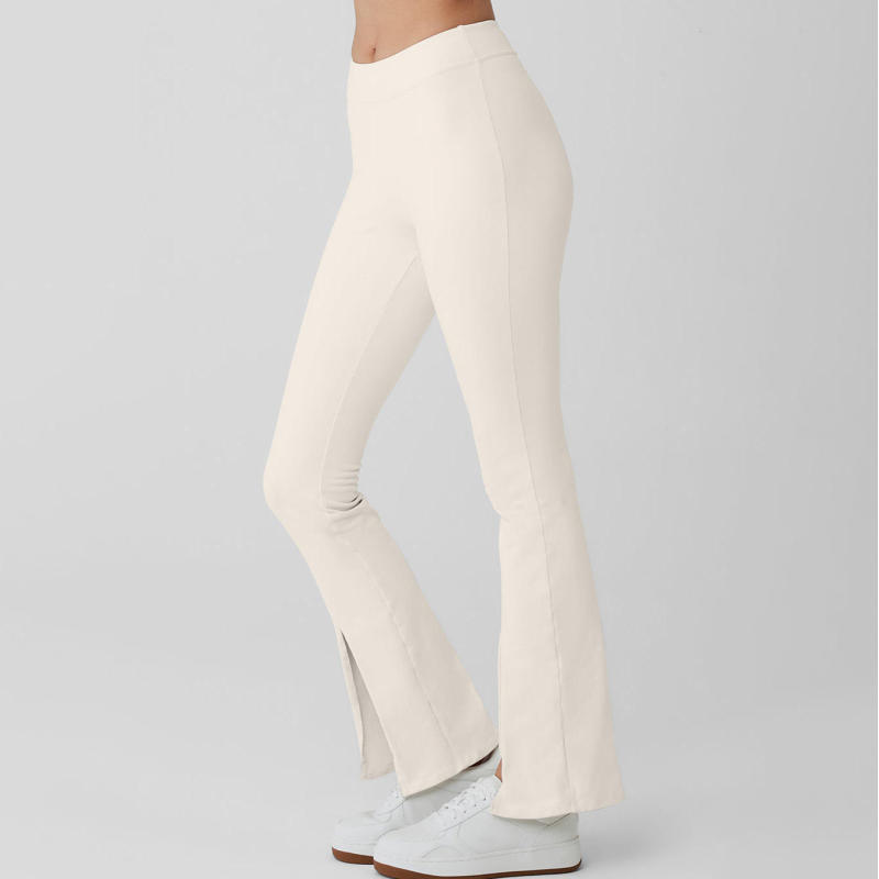 Front Split Flare Leg Workout Yoga Pants Manufacturer | Women's Crossover High Waisted Leggings factory - 图片 3