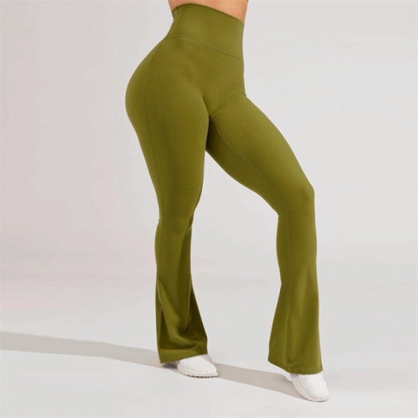 Tummy Control Workout Flare Leggings Manufacturer | Fashion 4 Way Stretch High Waisted Lounge Plus Size Leggings factory - 图片 5