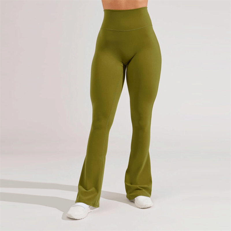 Tummy Control Workout Flare Leggings Manufacturer | Fashion 4 Way Stretch High Waisted Lounge Plus Size Leggings factory - 图片 3