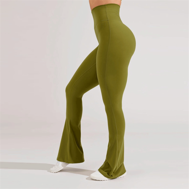 Tummy Control Workout Flare Leggings Manufacturer | Fashion 4 Way Stretch High Waisted Lounge Plus Size Leggings factory - 图片 4