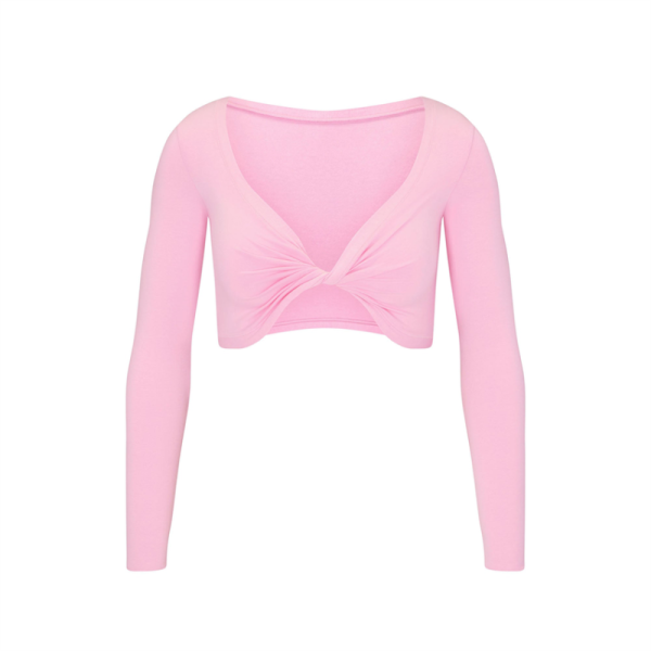 long sleeve yoga set Manufacturer | Custom front twist cropped tops 2 piece sports wear Supplier - 图片 3
