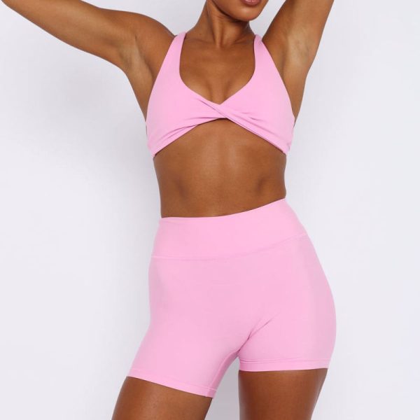 Nude Yoga Activewear Set Manufacturer | Custom Athletic Gym Workout Shorts Set Supplier - 图片 2