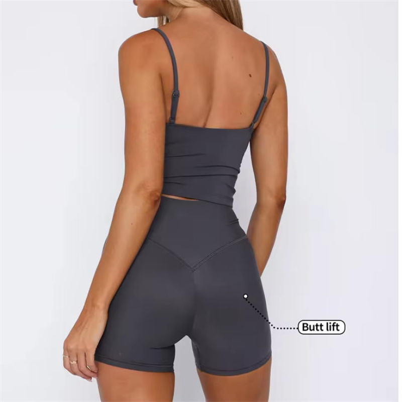 Adjustable Sports Bra Sets Manufacturer | Custom Fitness Workout Women Shorts Sets Supplier - 图片 4