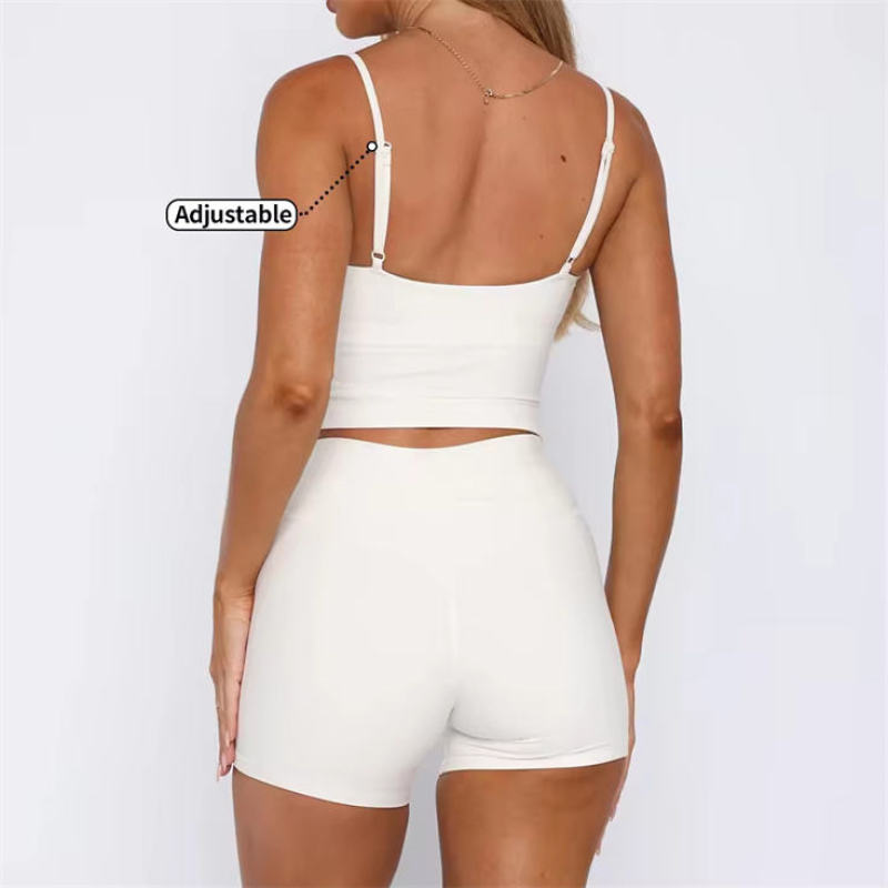 Adjustable Sports Bra Sets Manufacturer | Custom Fitness Workout Women Shorts Sets Supplier - 图片 2