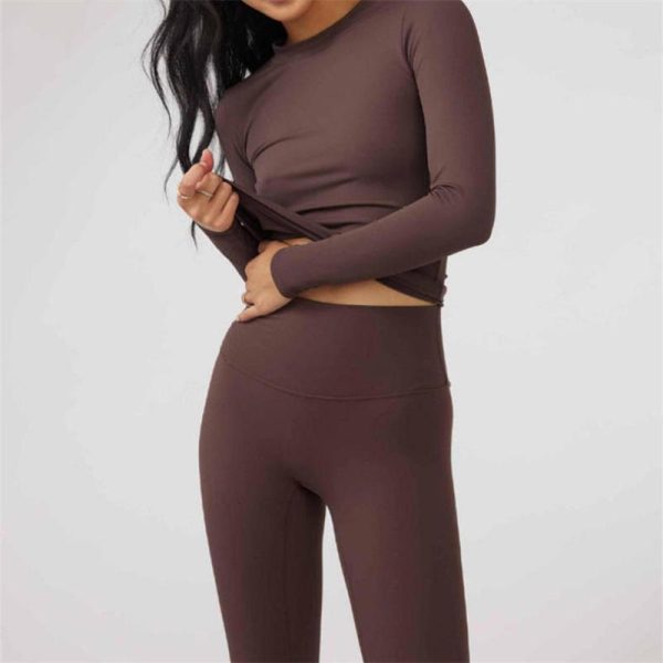 long sleeve yoga sets Manufacturer | Custom two piece fitness gym sets Supplier - 图片 4