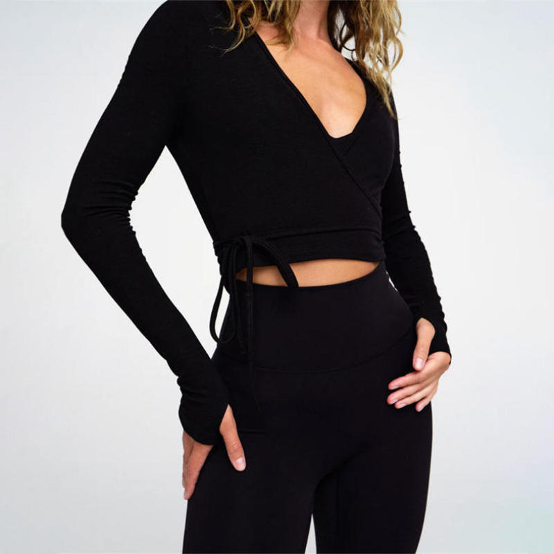 long sleeve workout clothing Manufacturer | Custom compression leggings set Supplier - 图片 3