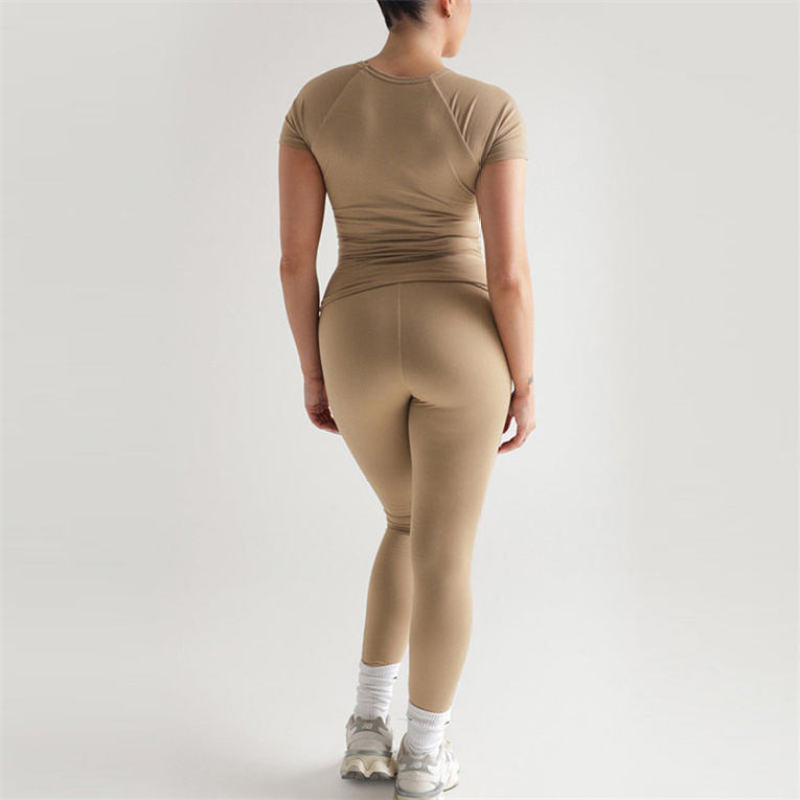 Summer Crew Neck Crop Top Sets Manufacturer | Custom Summer Workout Sets Supplier - 图片 3