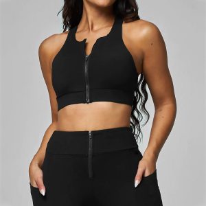 Front Zip Up Sports Bra Manufacturer | Gym Push Up High Support Sports Bras supplier